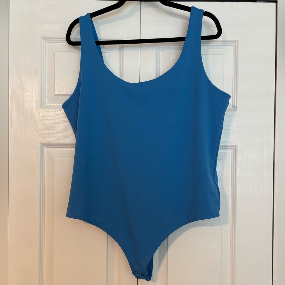 Express Blue Sleeveless Fitted Bodysuit